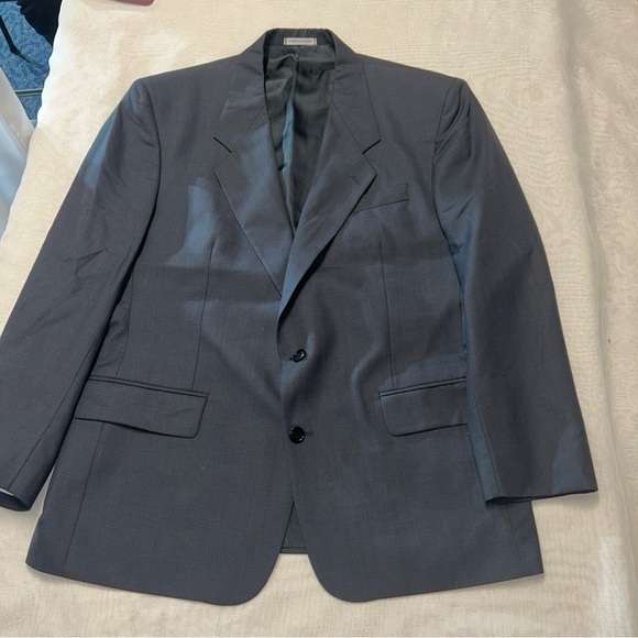 Men’s Suit Jacket Size 44R Yves Saint Laurent Blue Blazer  Button Canada Wool - Picture 2 of 11